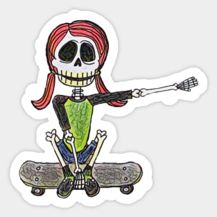 Lively Bones Skater Girl Sticker